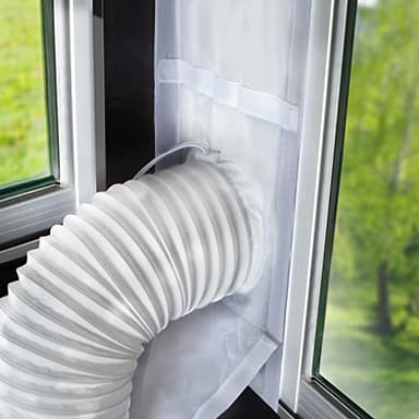 LOVIGA Kit Ventana Aire Acondicionado PortáTil 100% de Efecto de Sellado, Universal Impermeable Kit Sello de Ventana de Aire Acondicionado PortáTil y Secadora, 25x162cm