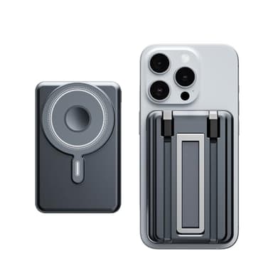Eazpower Magnetic Power Bank 10000mAh 3 en 1 Plegable inalámbrico magnético Power Bank para Apple Watch y iPhone 20W PD Carga rápida inductiva con Pantalla LED para iPhone 15/14/13/12 Serie
