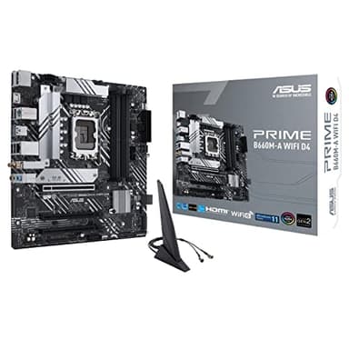 ASUS Prime B660M-A WiFi D4 LGA 1700 (Intel 12ª generación) mATX Placa Base (PCIe 4.0, Intel Wi-Fi 6, DDR4, 2xM.2 Ranuras, 1 GB LAN, DP, 2 x HDMI, USB Trasero 3.2 Gen 2, USB Frontal 3.2 Gen 1 Type-C,