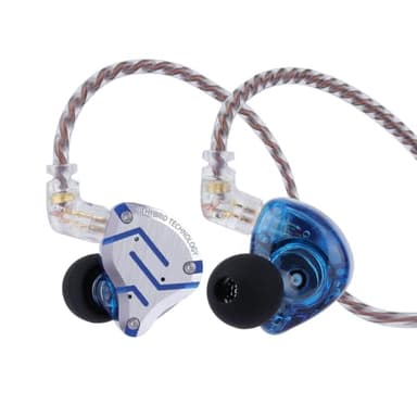 Linsoul KZ ZS10 Pro, 4BA+1DD 5 Driver in Ear Monitor, Auriculares con Cable HiFi, Auriculares para Juegos, Auriculares híbridos IEM, Cable Desmontable de 2 Pines(Sin micrófono, Azul resplandeciente)
