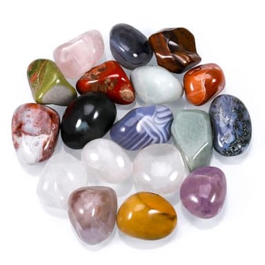 Huiguli Juego de Piedras y Cristales Curativos, Piedras en Bruto 100% Naturales, Piedras Chakras Cristales Curativos para Meditación, Curación, Equilibrio de Chakras, Yoga, DIY (Multicolor-18Pcs)