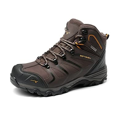 NORTIV 8 Botas de Montaña Zapatos de Senderismo Hombres Zapatillas Trekking Impermeables Ligeros al Aire Libre MARRÓN Negro 160448_M-E Talla 47 (EUR)