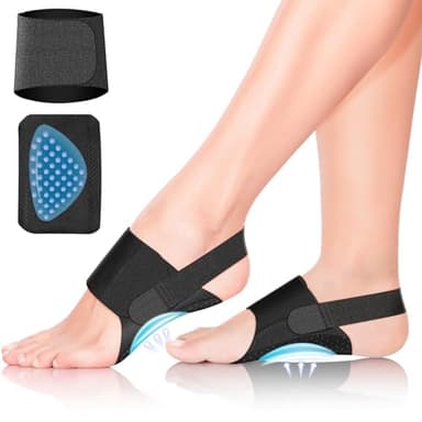 DERJLY Ajustable Arco Para Soporte: con Gel Compresion Almohadilla de Aliviar Plantar Fascitis Dolor Hombre Mujer