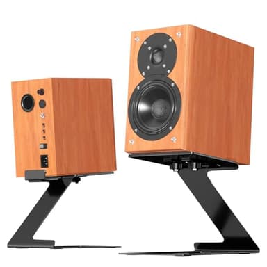 Par de Soportes de sobremesa para Altavoces PUTORSEN, Elevador de Altavoces para la mayoría de los Altavoces pequeños con Almohadilla de absorción de Vibraciones, Negro