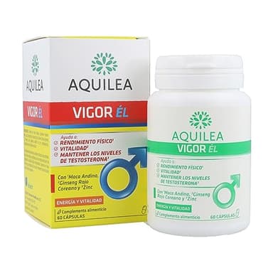 AQUILEA | VIGOR ÉL | 60 cápsulas | Ginseng Rojo Coreano y Maca Andina | Energía y Vitalidad | Testosterona | Rendimiento físico