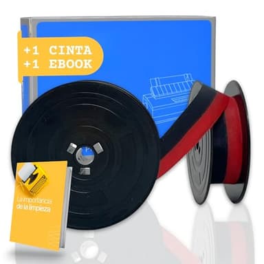 Cinta para Máquina de Escribir Rojo y Negro Compatible con Olivetti: Lettera, Linea, Studio – Nylon Resistente, 1 Unidad de 3 Metros, Tinta Clara y Legible para +400 Hojas