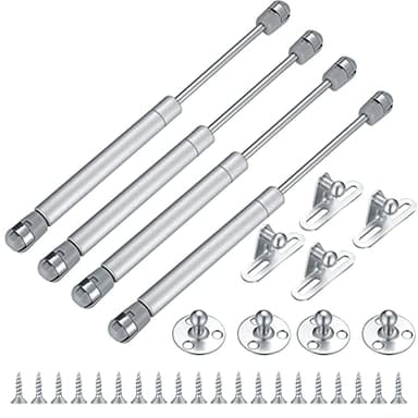 Pistones a Gas, 100N/10KG Resorte de Gas para Puertas Armario Muebles de Cocina Elevación Neumática Lid Stay Elevables Bisagra，Hidráulico Amortiguador de Gas (4) (4) (4)