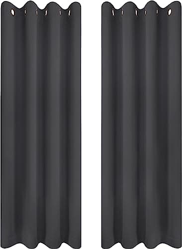 Utopia Bedding Opacas Cortinas Salon Modernas 2 Piezas 140x245 cm, Gris - Cortinas Térmicas Aislantes Frío Calor y para Dormitorio, Salón y Cocina con Ojales