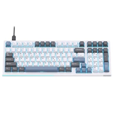 KEMOVE K98SE Teclado Gamer Mecánico, 98 Teclas Teclado de Ordenador Retroiluminado por LED, 96% QWERTY US-Layout Teclado Cableado, Interruptores Pre-lubricados Rojo