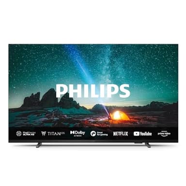 Philips 65PUS7609 Smart TV 4K LED - Pantalla de 65 Pulgadas con Plataforma Titan OS Pixel Precise Ultra HD y Sonido Dolby Atmos, Funciona con Alexa y con de Voz de Google - Gris Antracita