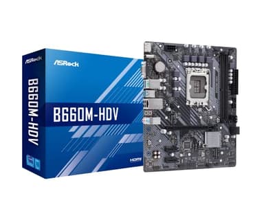 Placa Base 1700 microATX ASRock B660M-HDV - 2xDDR4 (hasta 128 GB 5066 MHz OC) - 4xSATA - 2xM.2 - USB 2.0 (2/4) - USB 3.2 (3/2) -