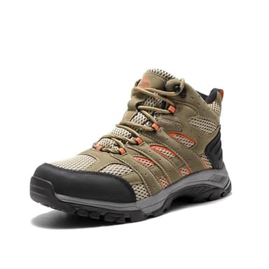 NORTIV 8 Zapatos de Senderismo Impermeables Botas de Montaña Mujer Zapatillas Trekking Caza Antideslizante Ligeros al Aire Libre,Size 39,Marrón/Naranja,SNHB2212W