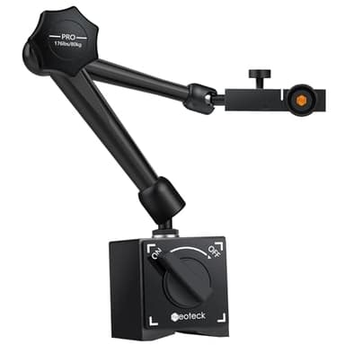 Neoteck Soporte de Base Magnética Base magnética para Indicador de Dial Digital con Tracción Máxima en 176 lbs (80 kg) para Ajuste de Mecanizado, Medición de Piezas, Corrección de Dispositivos