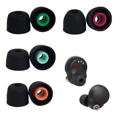 Juego de 4 pares de almohadillas de espuma viscoelástica de repuesto para auriculares inalámbricos Sony WF-1000XM5, reducción de ruido, mejora del sonido, almohadillas acolchadas, ultra cómodas,