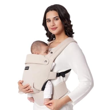 Portabebés Momcozy - Ergonómico, cómodo y ligero, para niños de 3 a 20 kg, fácil de poner, ideal para una crianza con manos libres, Caqui