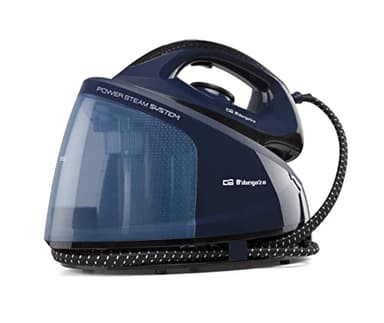 Orbegozo VP 8550 Centro de Planchado a Vapor, Planchado en Seco y a Vapor, Regulador de Temperatura, Botón Autolimpieza, Depósito de Agua Extraíble 1.2 L, 2400 W, Azul