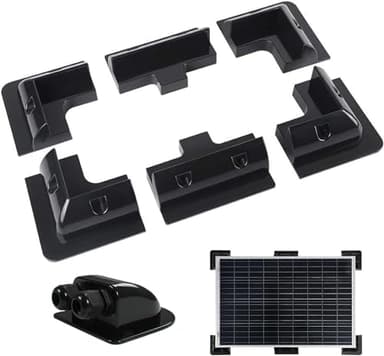 Baotkere Soporte de montaje de panel solar ABS, 7 piezas, kit de protección de esquina con glándula de entrada de cable, uso en el techo del apartamento de la casa, parte superior del edificio, pared