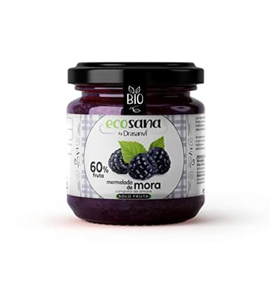 ECOSANA MERMELADA EXTRA MORA SIN AZÚCAR CERTIFICADO BIO by DRASANVI - VEGANO - SIN GLUTEN - 250g