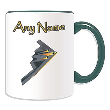 Regalo personalizado – B-2 Spirit taza (tema de diseño militar, opciones de color) – Cualquier nombre/mensaje en su único – Ejército de las Fuerzas Armadas Soldado de la Guerra Mundial, avión, avión,