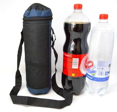 Azul 1.5 y 2 LTR Botellas Enfriador, Flexible portátil para Playa Camping Bolsa térmica Camping Enfriador.. Camuflaje Militar Cool Cold Bag