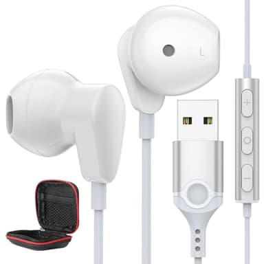 Auriculares PC para Portátil,USB Auriculares con Micrófono Cancelación Ruido Audifonos Gaming PC con Función Silencio Controles Audio Headset para Oficina Transmisión En Vivo PS 4 PS 5 Juegos Ligeros