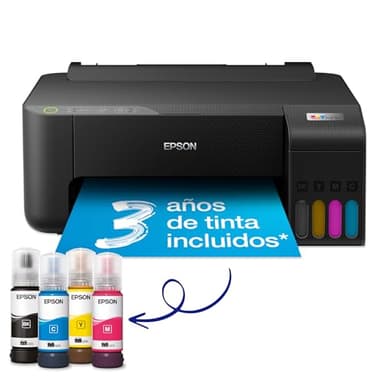 EPSON EcoTank ET-1810 | Impresora Inalambrica Compacta, Wifi, A4 con Depósito de Tinta Recargable, Impresión Fotográfica de Hasta 10x15 cm, Aplicación Smart Panel | Color Negro