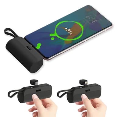 MOGGAM Bateria Externa iPhone Portátil - Compatible con 16/16Pro/15/15Pro/14/14Pro/13/12 y Más - Bateria Portatil iPhone 2 en 1 de 5000mAh - Cargador Portatil iPhone y Smartphone - Power Bank