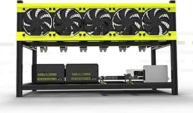 RXFSP 6/8 GPU Rig Ethereum Veddha - Tarjeta gráfica en aluminio apilable, marco abierto al aire para minar