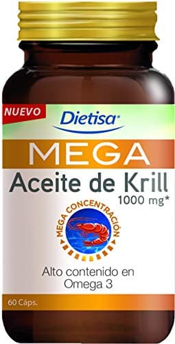Dielisa - Mega Aceite de Krill, Complemento Alimenticio a Base de Auténtico Aceite de Krill, Rico en Omega 3, con Propiedades Antioxidantes - 60 Cápsulas