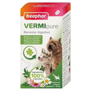Beaphar VERMIpure Comprimidos Naturales Perros Pequeños <15kg y Cachorros - 50 Comprimidos