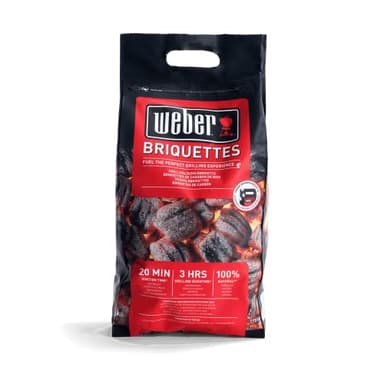 Weber Carbón para barbacoa (Saco de 4kg), para brasas largas y constantes, ideal para una barbcoa prolongada, madera 100% natural, producto de la UE, recolección sostenible, certificado FSC (17590)