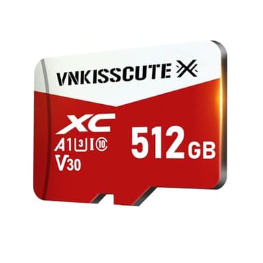 VNKISSCUTE Tarjeta Micro SD 512GB, Tarjeta de Memoria Alta Velocidad Memory Card Gran Capacidad SD Card para Cámaras, Teléfonos, Dash CAM, Tabletas
