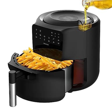 Cecotec Freidora de Aire sin Aceite de 5,5 L Cecofry Rain Air Fryer. 1550 W, Spray de Aceite Incorporado, Pulverización Automática y Manual, Panel de Control Táctil, Termostato, Autolimpieza