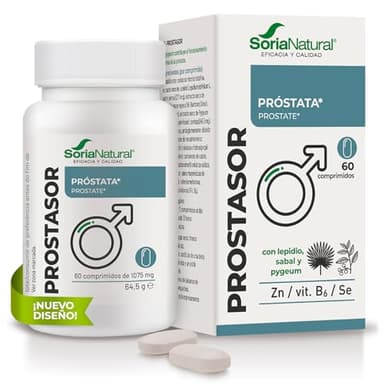 Soria Natural Prostasor – Favorece la Salud de la Próstata - Favorece la Salud Masculina – Mezcla de Extractos Secos de Plantas Medicinales, Minerales y vitaminas - 60 comprimidos de 1055 mg.