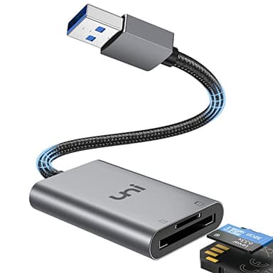 uni Lector Tarjetas SD, Adaptator Micro SD a USB 3.0, Compacto compañero de cámara, para SD/TF/SDHC/UHS-I Tarjetas, Compatible con Windows, Chromebook, Linux, MacOS