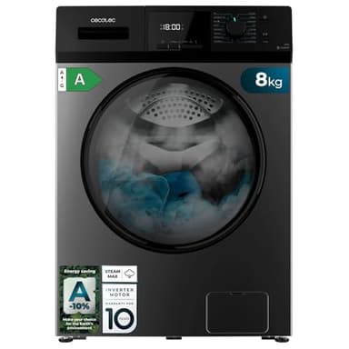 Cecotec Lavadora 8Kg Carga Frontal Bolero Dresscode 8410 Inverter Steel A. 1900W, 1400 rpm Regulables, 16 Programas, Motor Inverter Plus, Bajo Consumo, Vapor, Esterilización de la Ropa