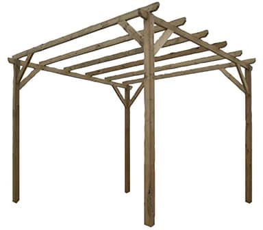 Gazebo Pergola Lasa Madera de Pino Impregnado Xh240 300 X 300 Cm