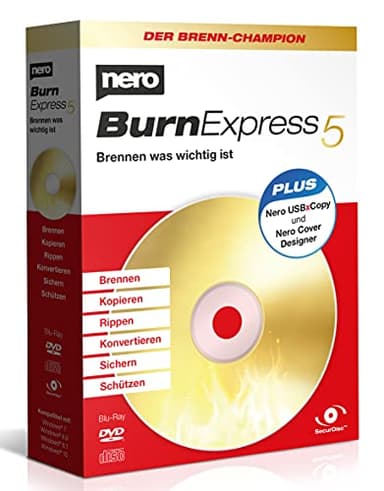Nero Burn Express 5 - Grabar | Copiar | Ripear | Convertir | Copia de Seguridad | Proteger para películas, Fotos, música y Datos | 1 PC | Windows 11/10 / 8/7