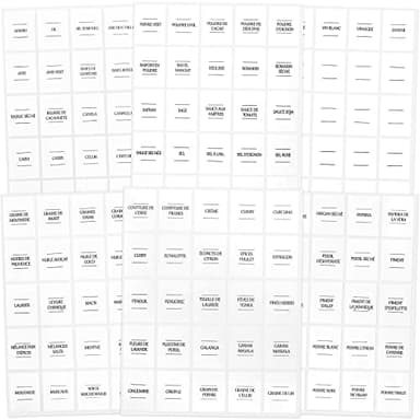 Awinker 130 Etiquetas Especias Francesas Pegatina para Tarros Tarros Etiqueta Cocina Frascos (Rectangle)