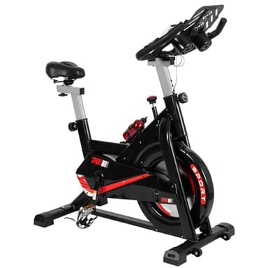 ALLinLIFE Bicicleta Estática,Bicicleta Spinning con Pantalla LCD y Monitor de Frecuencia Cardíaca,Resistencia Ajustable Bici Estática,Bicicleta Estática Capacidad de Peso de 150 KG