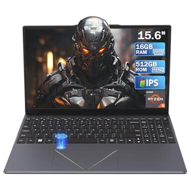 Ordenador portátil de 15.6 pulgadas, 16 GB DDR4 512 GB SSD, HD AMD Ryzen 5 3500U, procesador AMD con gráficos integrados AMD con Touch ID 2.4/5G WiFi Bluetooth5.2 2 x USB 3.0 para estudiantes/juegos