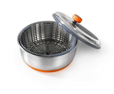 BRA Efficient | Centrifugadora de ensalada, Acero Inoxidable 18/10 con base de Silicona Antideslizante, Capacidad 4 L, Apto como Bol para Servir