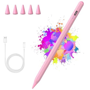 KBCASE Lápiz para Apple iPad 2018-2023,Pencil para iPad con Rechazo de Palma Stylus Pen para Apple iPad 10/9/8/7/6th Gen,Pro M4/11/12.9"/13",Air M2/3/4/5,Mini 5/6,5 Puntas Reemplazables