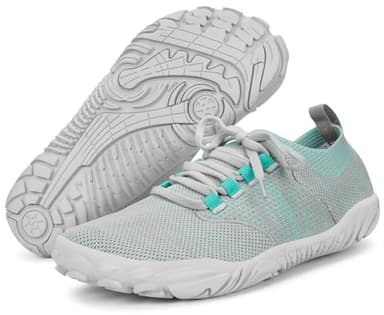 Barefoot Zapatillas Minimalistas Hombre Mujer Zapatillas de Trail Running Cómodos Senderismo Calzado Descalzo Ligero Transpirables Zapatillas de Deporte,L-Verde,40 EU
