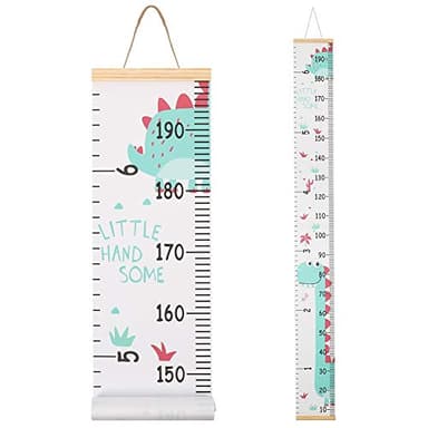 Fanshiontide Medidor altura Gráficos de Crecimiento para Colgar en la Pared, Tabla de Crecimiento, Regla para Niños y Niñas, Decoración de la Habitación Infantil, 20 x 200cm (Dinosaurio)