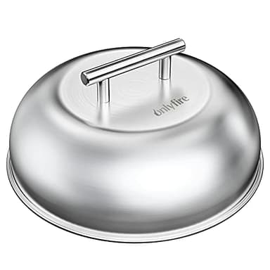 onlyfire Campana para Hamburguesas, Cúpula de Fusión de Queso, Tapa para Cocinar Hamburguesas de Acero Inoxidable, Campana para Derretir con Mango