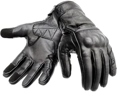 Hand Fellow Guantes de Piel de Primera Calidad para Motocicleta, Guantes de Pantalla táctil, Guantes de Carreras para Hombre, Guantes de equitación ATV (L)