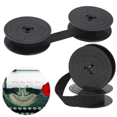 2 Pack GR4 Cinta de Máquina de Escribir de Nylon, Cinta de Color Negro Tinta Maquina de Escribir Paquete de Repuesto para Máquina de Escribi Compatible con Olivetti Livetti 7 Metros