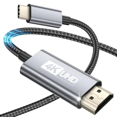 Gulemfy Cable USB C a HDMI 2M, Cable Tipo C a HDMI de Ultra Alta Velocidad 4K UHD (Compatible con Thunderbolt 4/3) Compatible con MacBook Pro/Air, iPad Pro, Galaxy S23/S22/S21