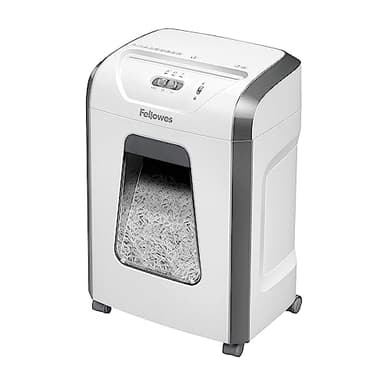 Fellowes Destructora de Papel 15C - Trituradora de Papel, Corte en partículas, destruye hasta 15 Hojas, destructora de Papel Uso Personal, Papelera extraíble de 19L, Nivel de Seguridad DIN-P4, Blanca